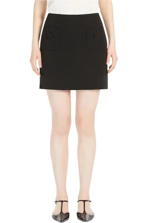 Max Mara Nederdel, Dame, Sort, XS, Uld, Cady Mini Nederdel A-Line Stil