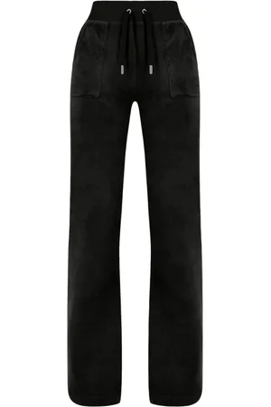 Juicy Couture Bukser, Dame, Sort, S, Uld, Sort velourbukser med lommer