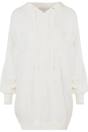 Elisabetta Franchi Kjole, Dame, , XS, Uld, Hættetrøje Kjole med Pelslogo