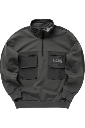 Napapijri Sweathshirts & Hoodies, Herre, Grå, XS, Uld, Mørk Grå Solid Top til Kvinder