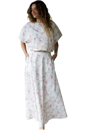 Crās Bluser & Skjorter, Dame, Flerfarvet, L, Bomuld, Blomstret Bubble Bluse