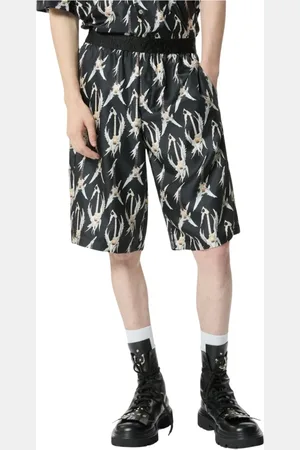 John Richmond Shorts, Herre, Sort, 2XL, Shorts med trykt mønster og elastik i taljen