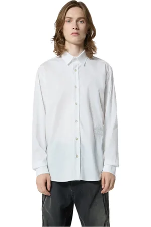 John Richmond Skjorte, Herre, Hvid, 2XL, Bomuld, Hvid herreskjorte med broderet detalje