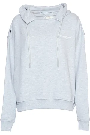 DEPARTMENT FIVE Sweathshirts & Hoodies, Dame, Grå, S, Bomuld, Oversized Bomuldshættetrøje med Logoprint
