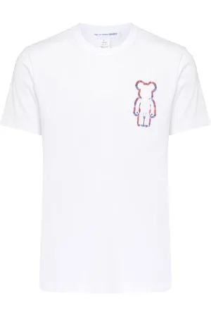 Comme des Garçons Top, Herre, Hvid, XL, Hvidtjek Strik T-shirt