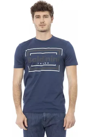 BALDININI Top, Herre, Blå, XL, Bomuld, Blå Bomuld Stilfuld T-shirt