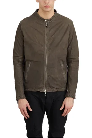 GIORGIO BRATO Jakke, Herre, Grøn, 2XL, Læder, Læder Bikerjakke
