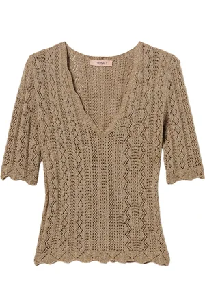 Twin-Set Strik, Dame, Brun, M, Uld, Stilfuldt Sweater Sæt