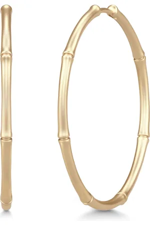 Julie Sandlau Tilbehør, Dame, Gul, ONE SIZE, Uld, Bambus Hoops Guld Naturinspirerede Øreringe