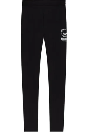 Moschino Bukser, Dame, Sort, S, Uld, Sort Teddy Bear Logo Taljebånd Bukser