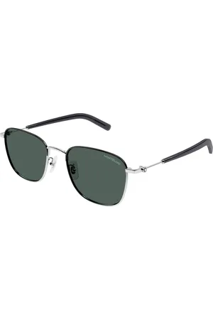 Montblanc Tilbehør, Herre, Grå, 55 MM, Uld, Stilfulde solbriller i sort