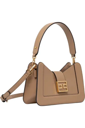 Elisabetta Franchi Taske, Dame, Brun, ONE SIZE, Læder, Brun Syntetisk Læder Håndtaske med Lukning