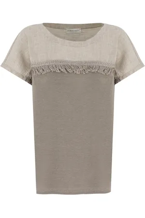 LE TRICOT PERUGIA Top, Dame, , L, T-shirt med frynser og blød pasform