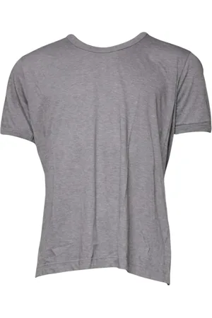 Dolce & Gabbana Top, Herre, Grå, S, Bomuld, Grå Bomuldst-shirt med rund hals og korte ærmer
