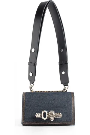 Alexander McQueen Taske, Dame, Sort, ONE SIZE, Denim, Denim Biker Mini Jewelled Satchel
