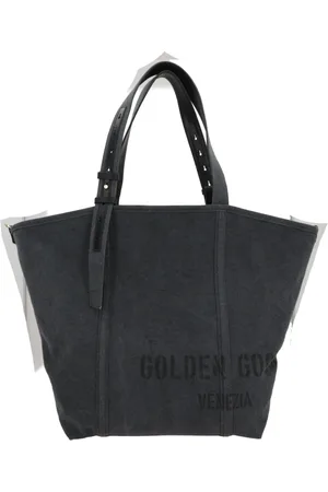 Golden Goose Taske, Dame, Grå, ONE SIZE, Bomuld, Antracit Canvas Shopping Taske med Tye-Dye Effekt