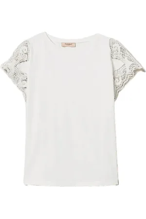 Twin-Set Top, Dame, Hvid, M, Bomuld, Bomuld T-shirt