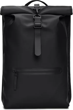 Rains Taske, Herre, Sort, ONE SIZE, Uld, Rolltop Rygsæk med Snap Spænde Lukning