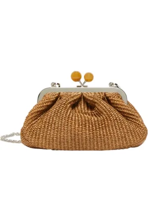 Max Mara Taske, Dame, Brun, ONE SIZE, Bomuld, Brun Pasticcino taske lille clutch rafia