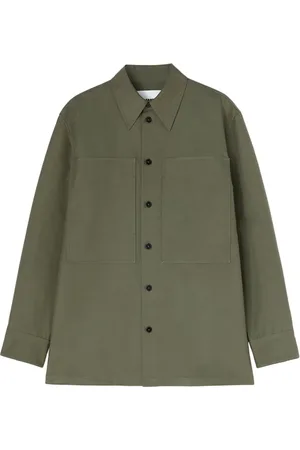 Jil Sander Skjorte, Herre, Grøn, M, Bomuld, Grøn Ss25 Afslappet Skjorte Mænd