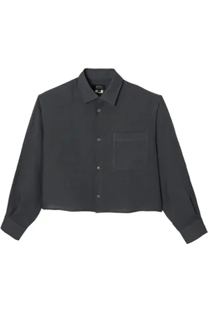 A.P.C. Bluser & Skjorter, Dame, Grå, XS, Linned, Vintage Linnedskjorte Oversize Silhuet