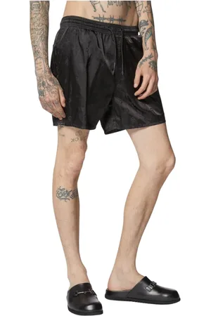 John Richmond Shorts, Herre, Sort, S, Nylon, Shorts i blank sort stof med elastik i taljen