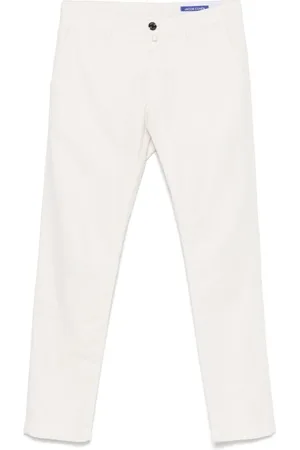 Jacob Cohen Jeans, Herre, Hvid, W34, Hvide Jeans med Skjult Lynlås