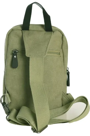 Von Dutch Taske, Herre, Grøn, ONE SIZE, Uld, Canvas Skuldertaske - Trykt Logo