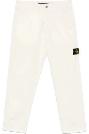 Stone Island Bukser, Herre, Hvid, W33, Afslappede Cargo Bukser til Mænd