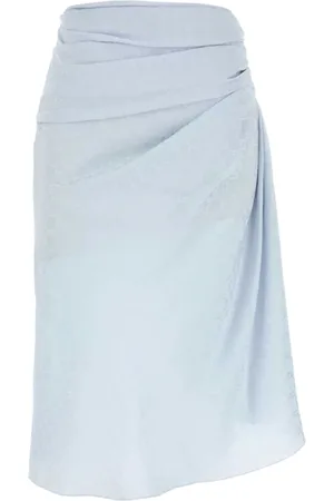 Givenchy Nederdel, Dame, Blå, S, Blå Draperet Flæse Nederdel