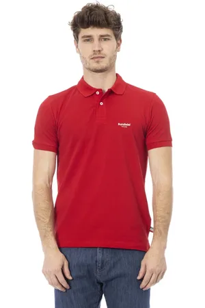 BALDININI Top, Herre, Rød, S, Broderet Polo T-shirt - Kortærmet