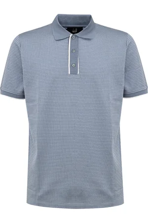 Dunhill Top, Herre, Blå, M, Bomuld, Blå Bomuld Jacquard Polo Skjorte
