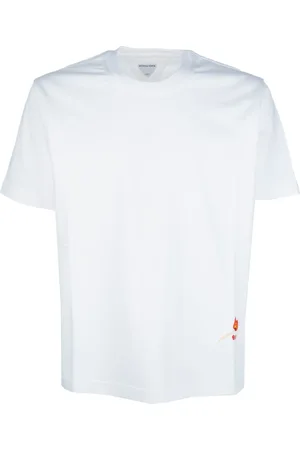 Bottega Veneta Top, Herre, Hvid, M, Bomuld, Afslappet Bomuld T-Shirt til Mænd