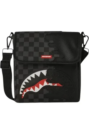 Sprayground Taske, Herre, Sort, ONE SIZE, Uld, Haj Skuldertaske med Klapslukning