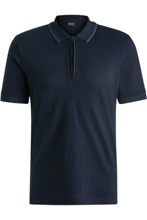 HUGO BOSS Top, Herre, Blå, 3XL, Marine Pique Polo Shirt