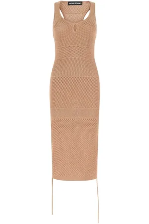 ANDREA ADAMO Kjole, Dame, Brun, 2XS/XS, Polyester, Smarte Kjoler til enhver lejlighed