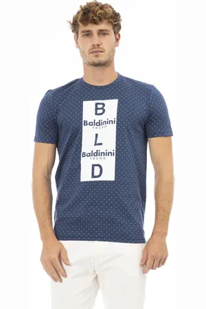 BALDININI Top, Herre, Blå, L, Kortærmet Rund Hals T-shirt