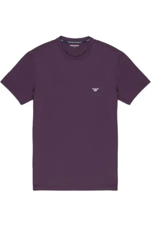 Emporio Armani Top, Herre, Lilla, M, Lilla Modal T-shirt