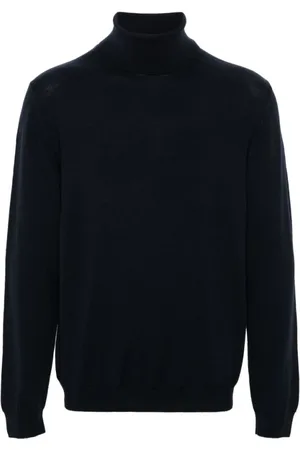 ZANONE Strik, Herre, Blå, 2XL, Uld, Midnight Strikket Rullekrave Sweater