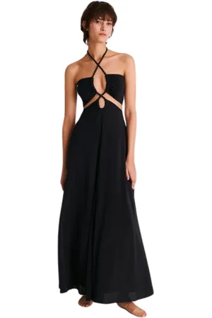ERES Kjole, Dame, Sort, S, Twisted Strap Cut-Out Lang Kjole
