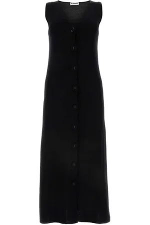 Jil Sander Kjole, Dame, Sort, S, Bomuld, Maxi Dresses