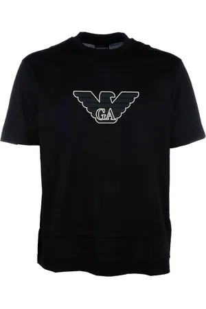 Emporio Armani Top, Herre, Sort, XL, Bomuld, Afslappet Bomuld T-Shirt til Mænd