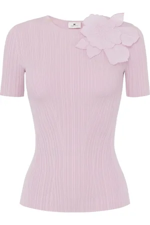 Elisabetta Franchi Strik, Dame, Lyserød, L, Elegant Sweater Kollektion