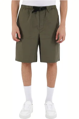 Roberto Collina Shorts, Herre, Grøn, M, Bomuld, Bomuld Bermuda shorts med spænde lukning