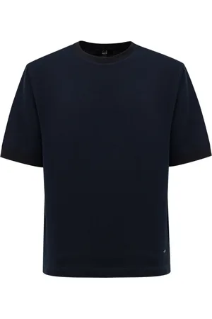 Dunhill Top, Herre, Blå, M, Bomuld, Blå Pique Bomuld T-Shirt