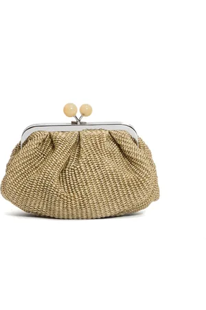Max Mara Taske, Dame, Grøn, ONE SIZE, Lille grøn raffia kage