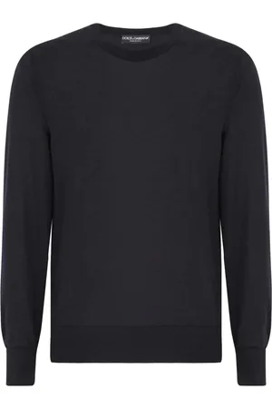 Dolce & Gabbana Strik, Herre, Grå, S, Uld, Grå Letvægts Sweater Rund Hals