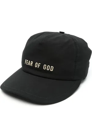 FEAR OF GOD Tilbehør, Herre, Sort, ONE SIZE, Sort Logo Broderet Bred Skygge Kasket