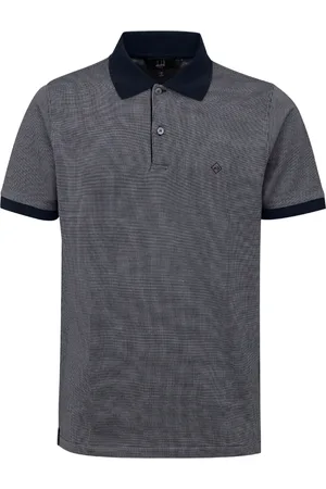 Dunhill Top, Herre, Blå, M, Bomuld, Blå Bomuld Silke Jacquard Polo Skjorte
