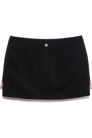 ANIYE BY Nederdel, Dame, Sort, XS, Polyester, Sort Mini Nederdel med Sideslidser